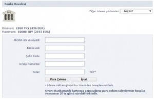 banka havalesi ile para çekme