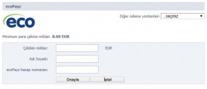ecopayz ile para çekme